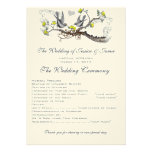 Yellow & Grey Vintage Love Birds Wedding Invite