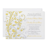 Yellow, Grey, & White Wedding Invitation