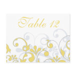 Yellow, Grey, & White Wedding Table Cards