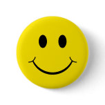 Yellow Happy Face Button