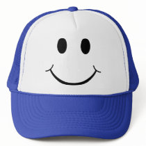 Yellow Happy Face Mesh Hat