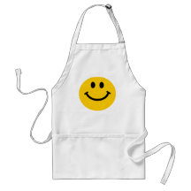 Yellow happy smiley face apron