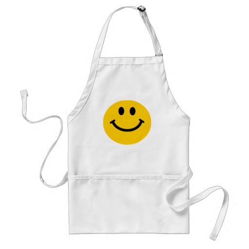 Yellow happy smiley face apron