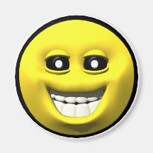 Yellow happy smiley magnet