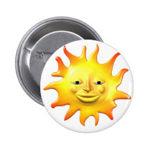 Yellow happy sun smiley face buttons