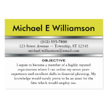 Yellow Header RESUME Business Cards