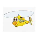 Yellow Helicopter Cartoon postcards