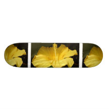 Yellow Hibiscus Blossom Skateboard