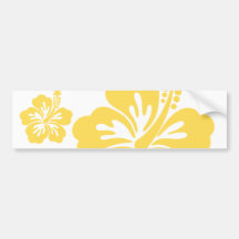 yellow hibiscus flower 11 bumper sticker