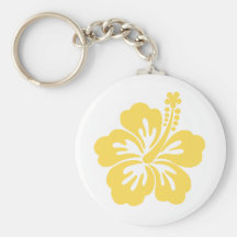 yellow hibiscus flower 11 keychain