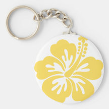 yellow hibiscus flower 11 keychain