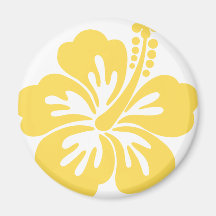 yellow hibiscus flower 11 refrigerator magnet