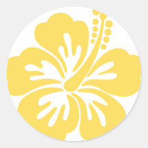 yellow hibiscus flower 11 round sticker