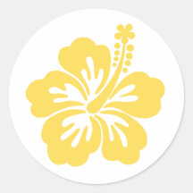 yellow hibiscus flower 11 round stickers