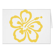 yellow hibiscus flower 12 greeting card