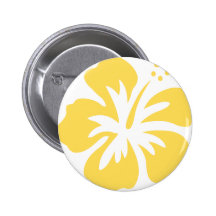 yellow hibiscus flower 5 pinback button