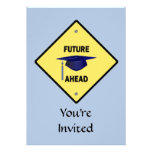 Yellow Highway Sign Graduation Future Ahead Personalized Invitations