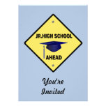 Yellow Highway Sign Graduation Jr. High Ahead Announcements