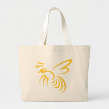 Yellow Hornet Logo Tote Bags