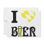 yellow I love Bier icon invitations