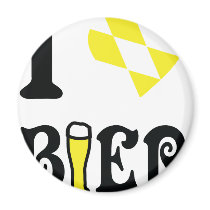 yellow I love Bier icon Magnets