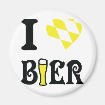 yellow I love Bier icon Magnets