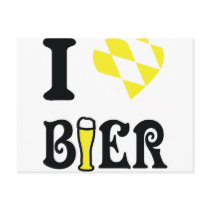 yellow I love Bier icon Post Card