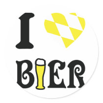 yellow I love Bier icon Stickers