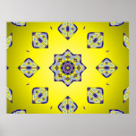 Yellow Kaleido Squares posters