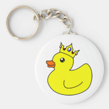 Yellow King Rubber Duck Keychain