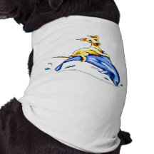 Yellow Lab Dolphin Ride Pet Tee