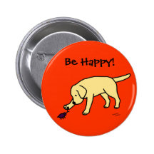 Yellow Lab Friendly Cartoon Labrador Pins