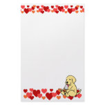 Yellow Lab Licking Ice Cream Hearts Stationery Paper