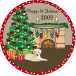 Yellow Lab Puppy's First Christmas Ornament 2009 Photo Sculptures