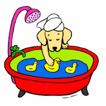 Yellow Lab & Rubber Ducks Cartoon Acrylic Cut Outs