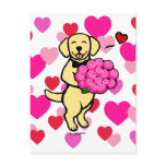 Yellow Labrador Cartoon with Roses