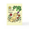 Yellow Labrador & Green cards