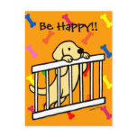 Yellow Labrador Puppy Cartoon Postcard