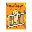 Yellow Labrador Puppy Cartoon postcards