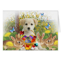 Yellow Labrador Retriever Easter Friends Card