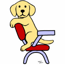 Yellow Labrador Student 3 Cartoon Photo Cutouts