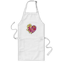 Yellow Labrador & Teacher's Heart Cartoon Apron