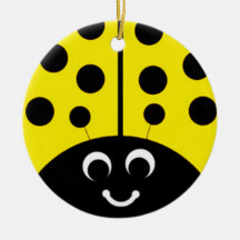 yellow ladybug christmas ornament