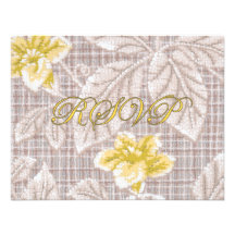 Yellow Lillies Antique Wallpaper RSVP Personalised Invitation