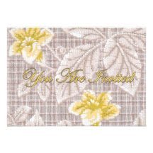 Yellow Lillies vintage Wallpaper Invitations