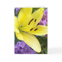 Yellow Lily and Lavender Hydrangea Greeting Card