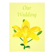Yellow Lily Wedding Invitations