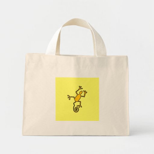 yellow lizzard tote bag