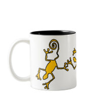 yellow lizzard two-toned ceramic mug