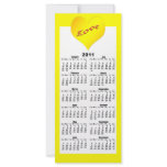 yellow Love heart 2011 calendar rack cards